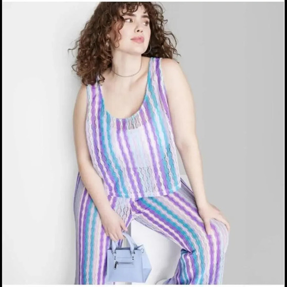 NWT Wild Fable Multicolor Cool Openwork Swing Tank Top Women's Size Large - Picture 7 of 15